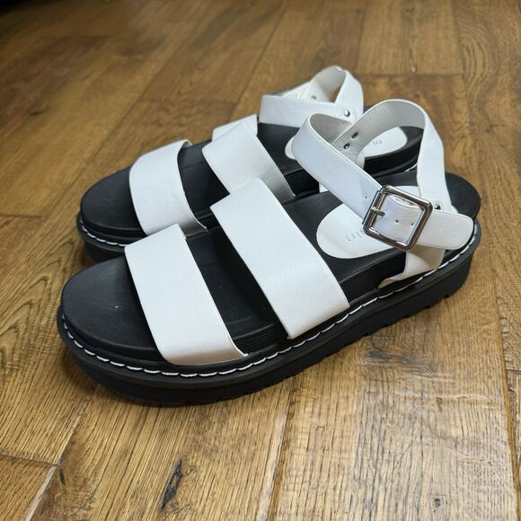 Steve Madden Madden Girl Shoes Women’s 8.5 White Doral Chunky Platform Sandals - Picture 3 of 6